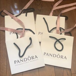 Pandora Shopping Bags with Ribbons x4